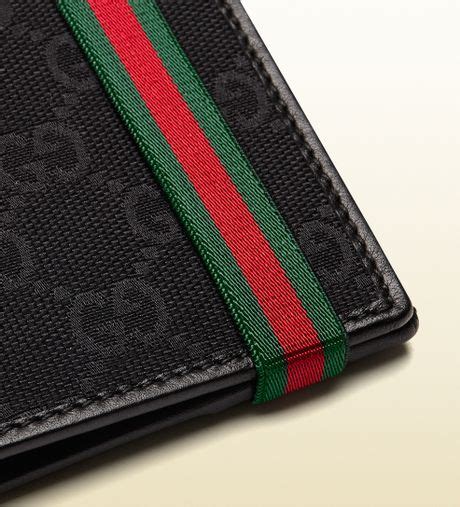 gucci black canvas wallet|gucci billfold wallet.